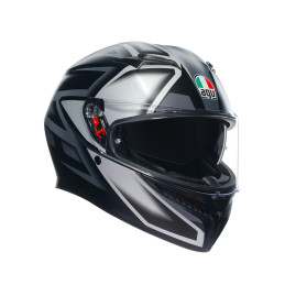 K3 COMPOUND MATT BLACK/GREY - MOTORBIKE FULL FACE HELMET E2206