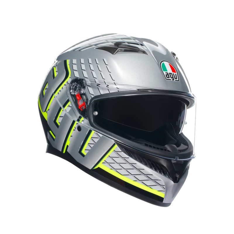 K3 FORTIFY GREY/BLACK/YELLOW FLUO - MOTORBIKE FULL FACE HELMET E2206