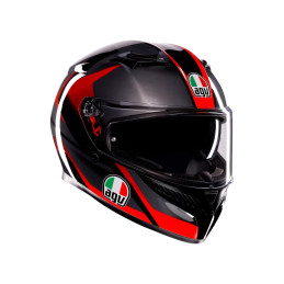 K3 STRIGA BLACK/GREY/RED - MOTORBIKE FULL FACE HELMET E2206